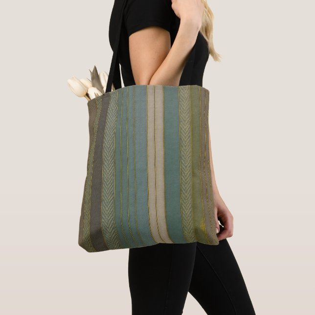 Bolsa Tote Impressão de Listras Suaves Estilo Moderno de Mead (Close Up)