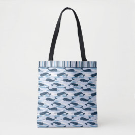 Bolsa Tote Impressão de Marinho Azul Narral Azul