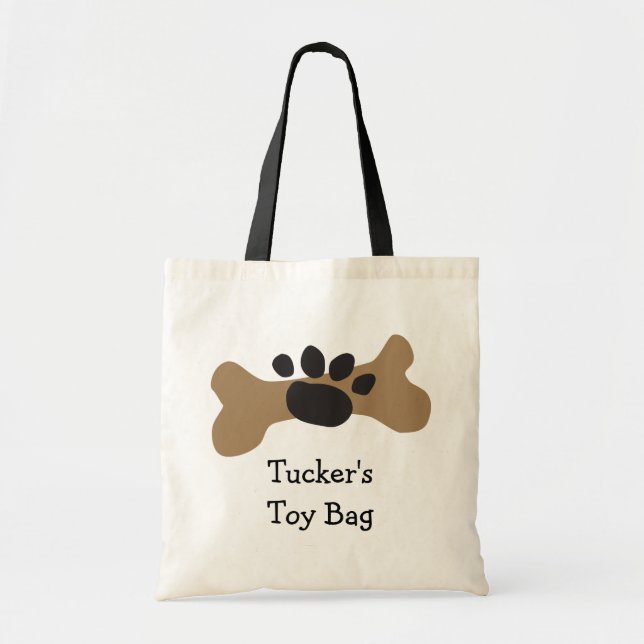 Bolsa Tote Impressão de Osso Cão e Pata (Frente)