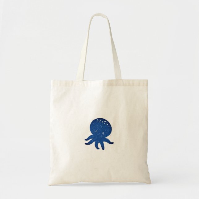 Bolsa Tote Impressão de Papel Antigo do Cartoon de Octopus Bo (Frente)