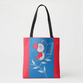 Bolsa Tote impressão de pássaro canoro