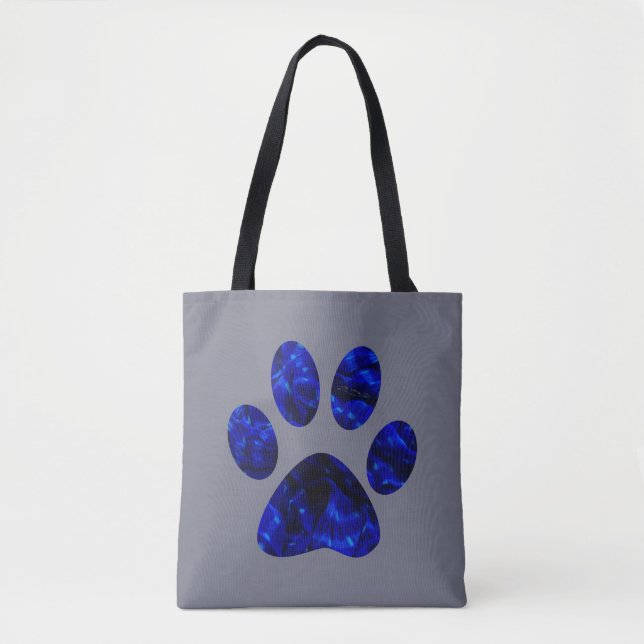 Bolsa Tote Impressão de Pata Azul (Frente)