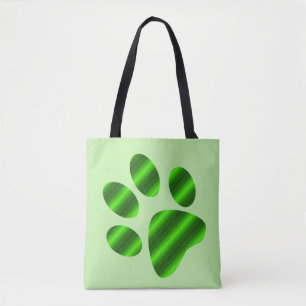Bolsa Tote Impressão de Pata com Gradiente Verde