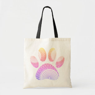 Bolsa Tote Impressão de Pata de Cão Padrão Floral