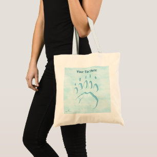 Bolsa Tote Impressão de Pata de Urso Polar