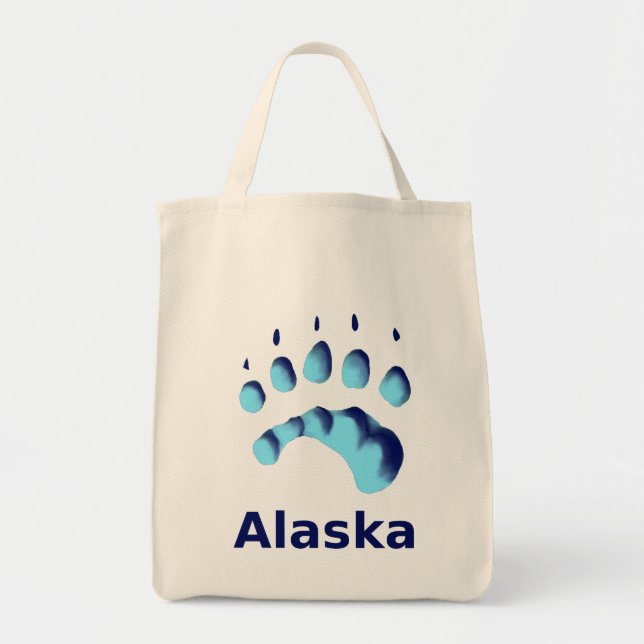 Bolsa Tote Impressão de Pata de Urso Polar (Frente)