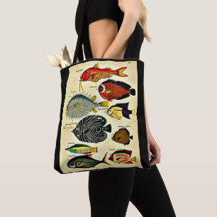 Bolsa Tote impressão de peixe
