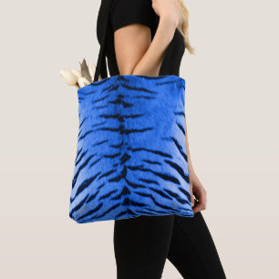 Bolsa Tote Impressão de Pele de Tigre Azul do Deserto