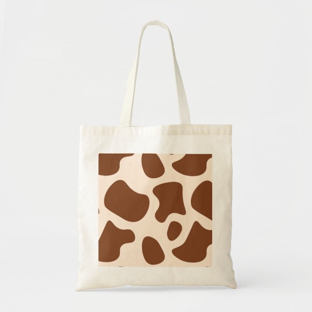 Bolsa Tote Impressão de Vaca Rosa e Marrom (Frente)