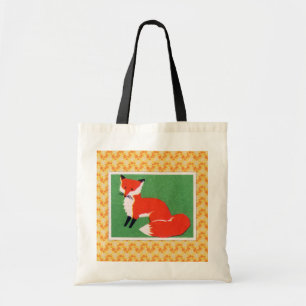 Bolsa Tote Impressão do Fox vermelho do vintage
