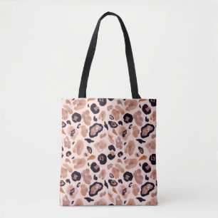 Bolsa Tote Impressão do leopardo, sem problemas, fundo bege.