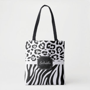 Bolsa Tote Impressão do Lepard / Impressão Zebra