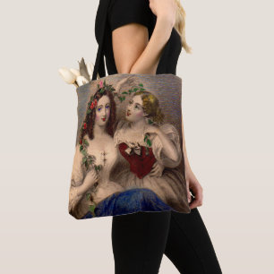 Bolsa Tote Impressão do Victorian a grinalda divisora