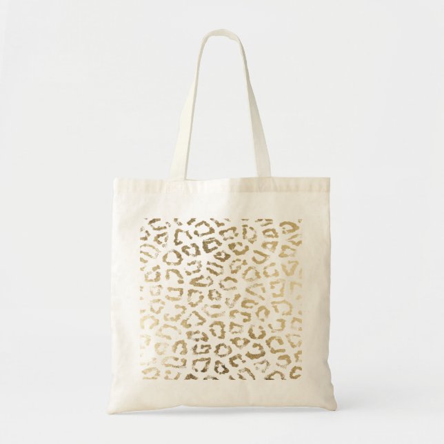 Bolsa Tote Impressão em animais-leopardo branco-feminino (Frente)