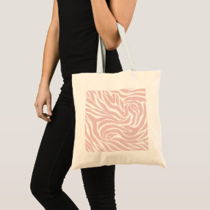 Bolsa Tote Impressão em branco de zebra rosa-rosa-esbranquiça