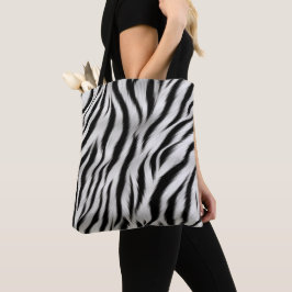 Bolsa Tote Impressão em Safari - Impressão em Zebra Branca Ne