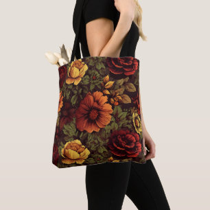 Bolsa Tote Impressão Floral de Vintagem de Cor da Prureza