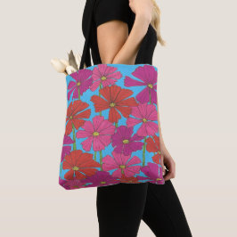 Bolsa Tote Impressão Floral do Cosmos Brilhante