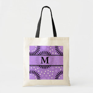 Bolsa Tote Impressão floral roxo Monogrammed