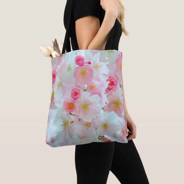 Bolsa Tote Impressão Floral Suave (Close Up)