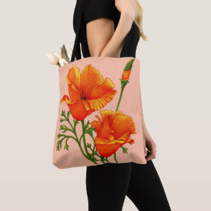 Bolsa Tote impressão laranja da Califórnia