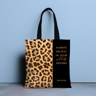 Bolsa Tote Impressão Leopard Acredita Na moda Moderna Person