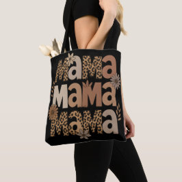 Bolsa Tote Impressão Leopardo com Tipografia da Mãe Estética