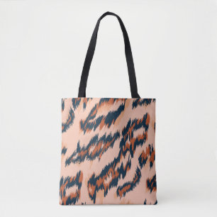 Bolsa Tote Impressão Leopardo: Design sem costura têxtil.
