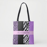Impressão Leopardo, Impressão Zebra, Roxo, Seu Nom