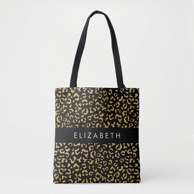 Bolsa Tote Impressão Leopardo, Leopardo Dourado, Literatura,  (Frente)
