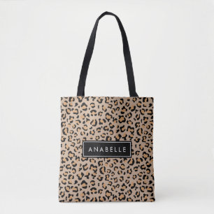 Bolsa Tote Impressão Leopardo, Manchas, Leopardo Marrom, Seu 