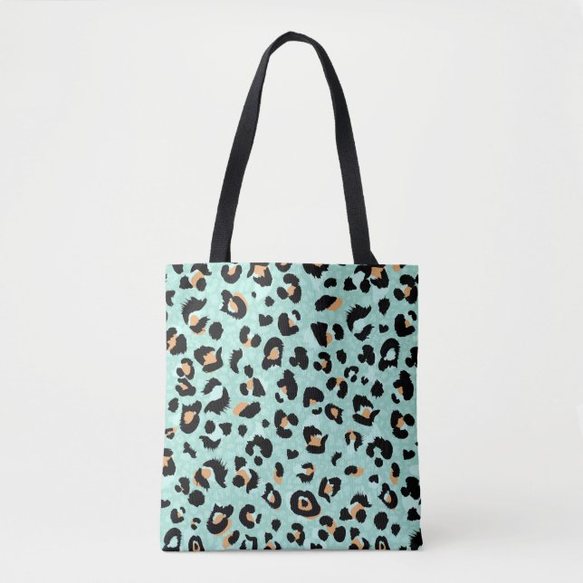 Bolsa Tote Impressão leopardo, padrão animal (Frente)