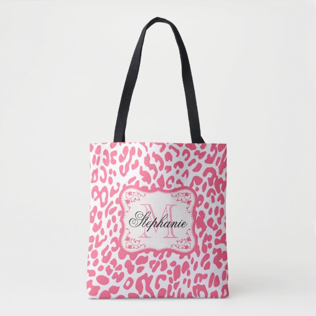 Bolsa Tote Impressão Leopardo Rosa (Frente)