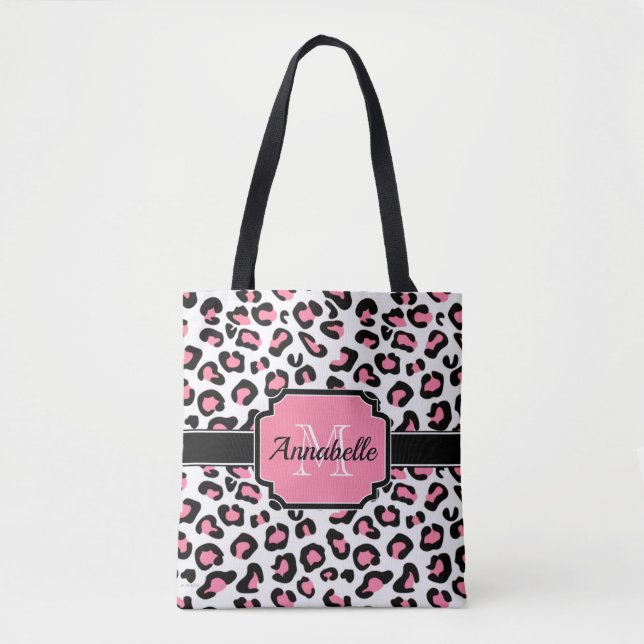 Bolsa Tote Impressão Leopardo Rosa (Frente)