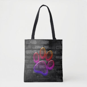 Bolsa Tote Impressão Neon Paw No Brick