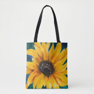 Bolsa Tote Impressão original do girassol na sacola