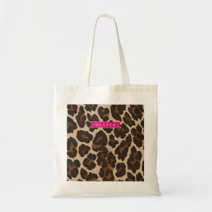 Bolsa Tote Impressão Personalizada de Leopardo Rosa Chic Impr