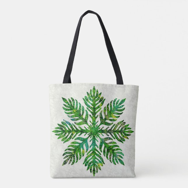 Bolsa Tote Impressão quilt lauae fern do Havaí (Verso)