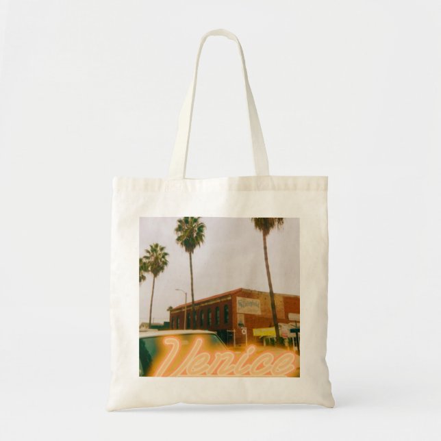 Bolsa Tote Impressão Retro da Praia de Venice (Frente)