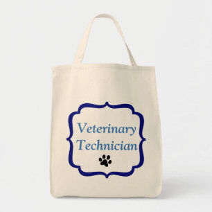 Bolsa Tote Impressão Suporte-Preto Técnico-Azul veterinário
