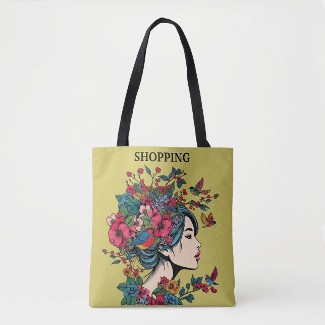 Bolsa Tote Impressão Var01 de Arte de Bolas (Frente)