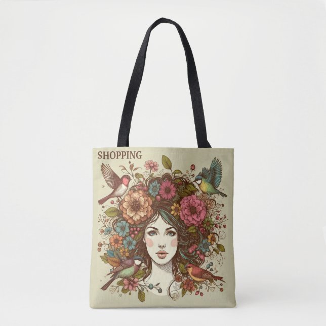 Bolsa Tote Impressão Var03 de Arte de Bolas (Frente)