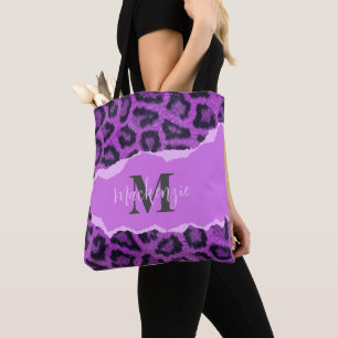 Bolsa Tote Impressão Violet Leopard