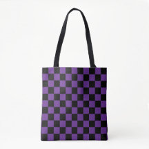 Impressão Xadrez Preto e Roxo