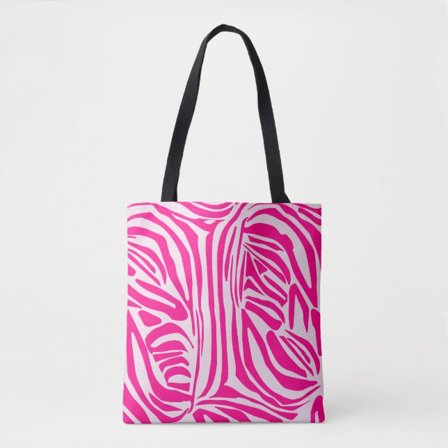 Bolsa Tote Impressão zebra rosa (Frente)