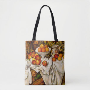 Bolsa Tote Impressionismo de Impressão de Maçãs e Laranjas de