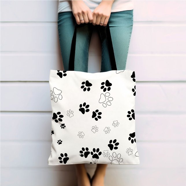 Bolsa Tote Impressões de pata de animais de estimação (Criador carregado)