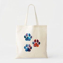Bolsa Tote Impressões de pata de cão - Tinta na água