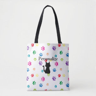Bolsa Tote Impressões pintados arco-íris da pata