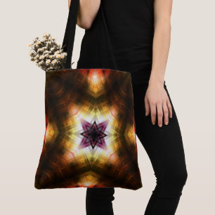 Bolsa Tote Impulso Geométrico Radiante com Luz Abstrato